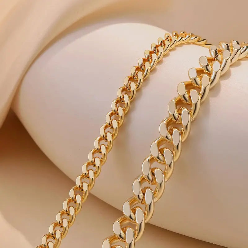Chunky Cuban Link Anklet for Women, Waterproof Adjustable 8.5+2 Inch Chain, Trendy Summer Beach Jewelry Gift