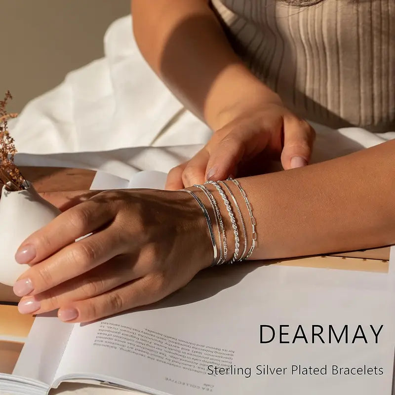 Dainty Gold Bracelets for Women, Adjustable Chain Bracelet Stack Set, Minimalist Fashion Jewelry